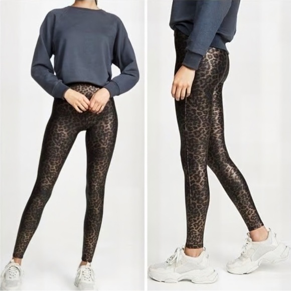 SPANX Luxe Faux Leather Leggings | Leopard Shine | Limited Edition | Size M - Picture 11 of 15